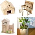 thumbnail image 5 of Palo de madera, palitos de madera para bricolaje, palito de helado, palitos artesanales de madera natural, palito de helado, madera para construcción de modelos (6 tablas, 300 piezas) ER, 5 of 5