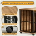 thumbnail image 3 of RERIOU 43" Heavy Duty Dog Crate Furniture with Sliding Door, Metal Frame, Wooden Table Style Indoor Kennel for Large Dogs up to 70 lbs, Easy Assembly & Secure Lock, 3 of 7