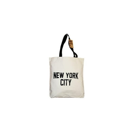 NYC Tote Bag Canvas Distressed New York City Gift Souvenir Black Straps by NYC