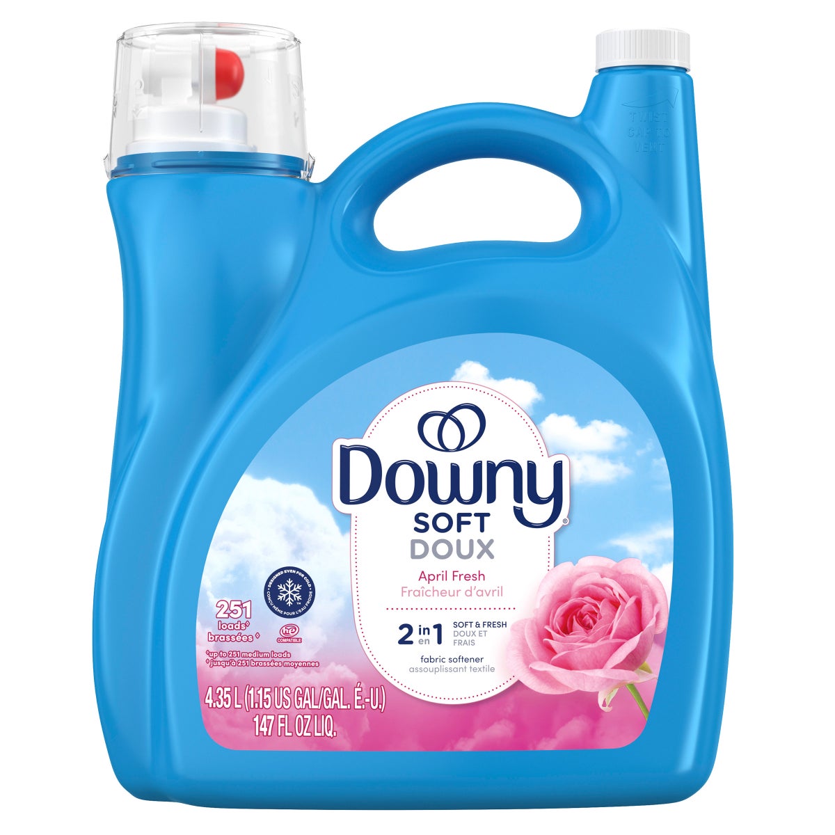 Downy Soft April Fresh Fabric Softener, 147oz (251 Loads) photo 3