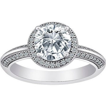 Majestic MicroPave CZ Large Solitaire Splendor Ring in Sterling Silver