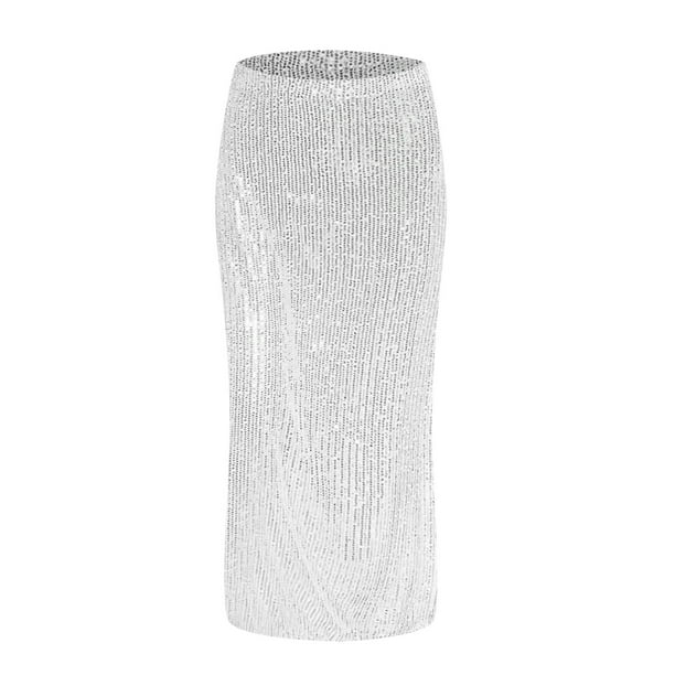 Falda larga con lentejuelas para mujer Vestido de fiesta