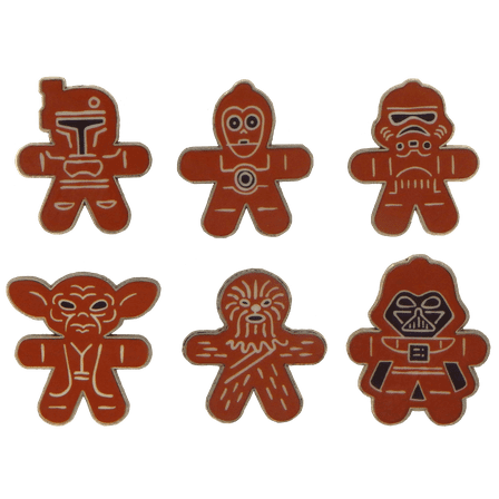 Disney Star Wars Character Gingerbread Pins Collection 6 Specific Park Trading Pin Set