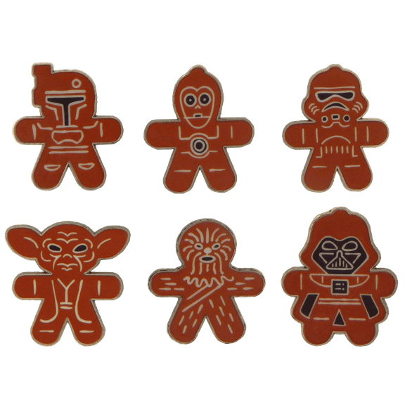 Disney Star Wars Character Gingerbread Pins Collection 6 Specific Park Trading Pin Set