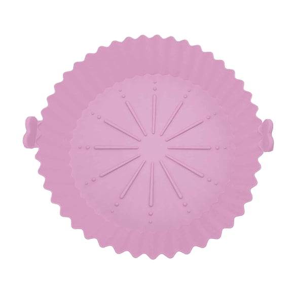 QuanTara 7in Round Air Fryer Liner, Reusable Non-Stick Silicone Baking Mat, Dishwasher Safe Fryer Basketinsert, Replacement for Parchment Paper, 450°F Heat Resistant