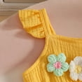 thumbnail image 5 of WRKEKC Girls 2 piece Outfits Double Flutter Sleeve Straps Top and Lace Bow Hem Shorts Set for 3-24 Months, 5 of 8