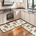 thumbnail image 3 of Kitchen Rugs Sets Of 2,Beige Highland Cow Bucket Boot Flower Pattern Anti Fatigue Kitchen Mat Rugs Non Slip Washable,Decorative Kitchen Floor Mats for Kitchen,Sink,Laundry,17"x47"+17"x47", 3 of 5