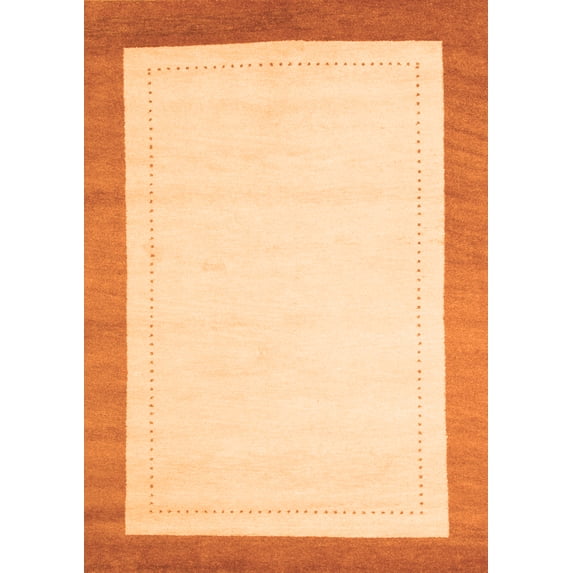 Ahgly Company Indoor Rectangle Solid Orange Modern Area Rugs, 2' x 4'