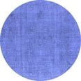 thumbnail image 1 of Ahgly Company Indoor Round Oriental Blue Industrial Area Rugs, 5' Round, 1 of 4