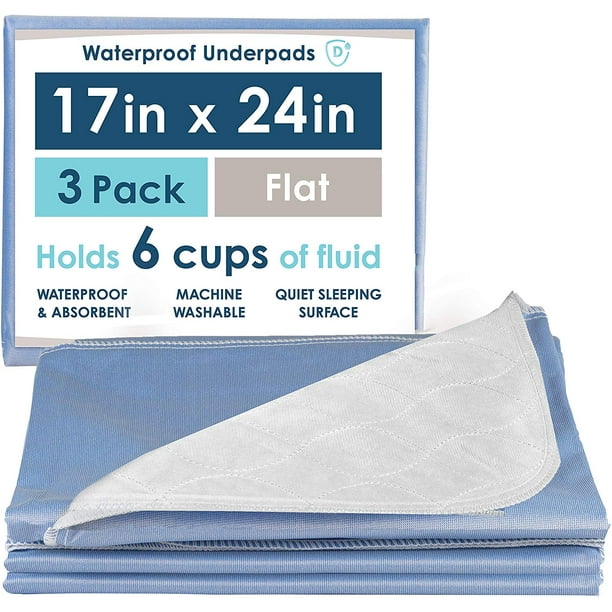 4Layer Washable Waterproof Underpads 17" x 24" 3 Pack Walmart