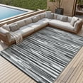 thumbnail image 4 of KUETH 6' x 9' Reversible Outdoor Rug Waterproof Foldable Plastic Camping Mat for Patio Yard Balcony RV, Black & White, 4 of 7