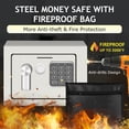 thumbnail image 3 of Safe Box for Home Safe (0.23 Cubic Feet) with Fireproof Bag, Personal Money Safey for Cash Saving, Mini Safey with Key, Digital Safety Box with Light, Money Lock Box (White), 3 of 5