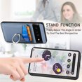 thumbnail image 4 of Carbon Fiber Patterned Case for Google Pixel 6 Pro, Wallet case with [360°Rotation Ring Kickstand] Credit Card Holder,PU Leather Shockproof Cover Women Men for Google Pixel 6 Pro, Blue, 4 of 8