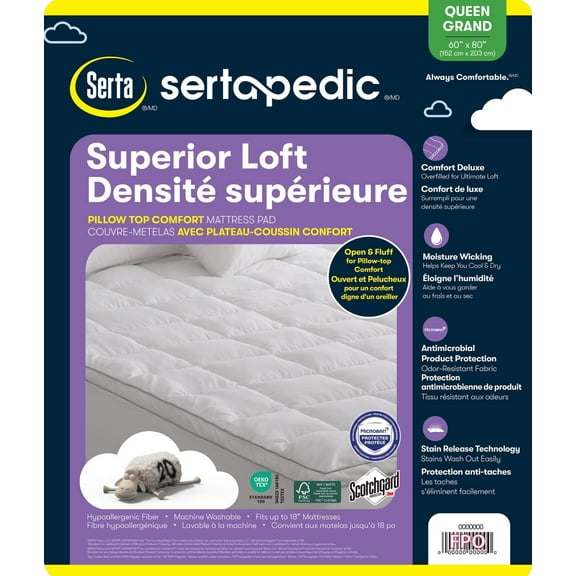 Serta Superior Loft Mattress Pad, available in Double, Queen and King