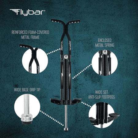Flybar Master Pogo Stick for Kids, Outdoor Toys for Boys, Jumper Toys, Outside Toys for Kids, Ages 9+, 80 to 160 lbs. Black