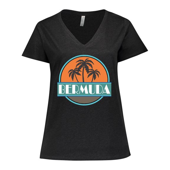 Inktastic Bermuda Vacation Trip Women's Plus Size V-Neck T-Shirt