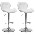 thumbnail image 1 of CorLiving Mateo Faux Leather Geometric Tufted Adjustable Height Indoor Swivel Bar Stools Set of 2, 1 of 6