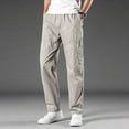 thumbnail image 4 of GuangCheng George Mens Straight Fit Cargo Pants Blended Comfortable Multi Pocket Elastic Waist Durable Loose Casual Work Trousers,Size:L, 4 of 6