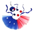thumbnail image 2 of Clearance! Antqov 4th of July Pet Costume Independence Day Accessories, Red Blue & White Skirt Birthday Paw Print Bandana Hat Bowtie USA Flag for Cats Pet Party Supplies, 2 of 9