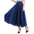 thumbnail image 3 of Women Mesh Skirt Solid Multilayer Pleated High Waist Lace Long Tulle Skirts for Wedding Party, 3 of 5