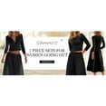 thumbnail image 5 of 2 Piece Lounge Sets for Women Matching Vacation Outfits Button Down Ribbed Cardigan Elastic Waist Skirt Sets, 5 of 7
