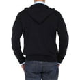 thumbnail image 2 of LN LUCIANO NATAZZI Men's Front Zip Hoodie Sweater Relaxed Fit Black, 2 of 2