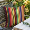thumbnail image 5 of Mexican Stripes Throw Pillow Cover Rainbow Colorful Stripe Gradient Cotton Linen Cushion Cover Throw Pillow Case with Invisible Zipper for Couch Sofa Bed Chair Car 24x24 Inch, 5 of 9