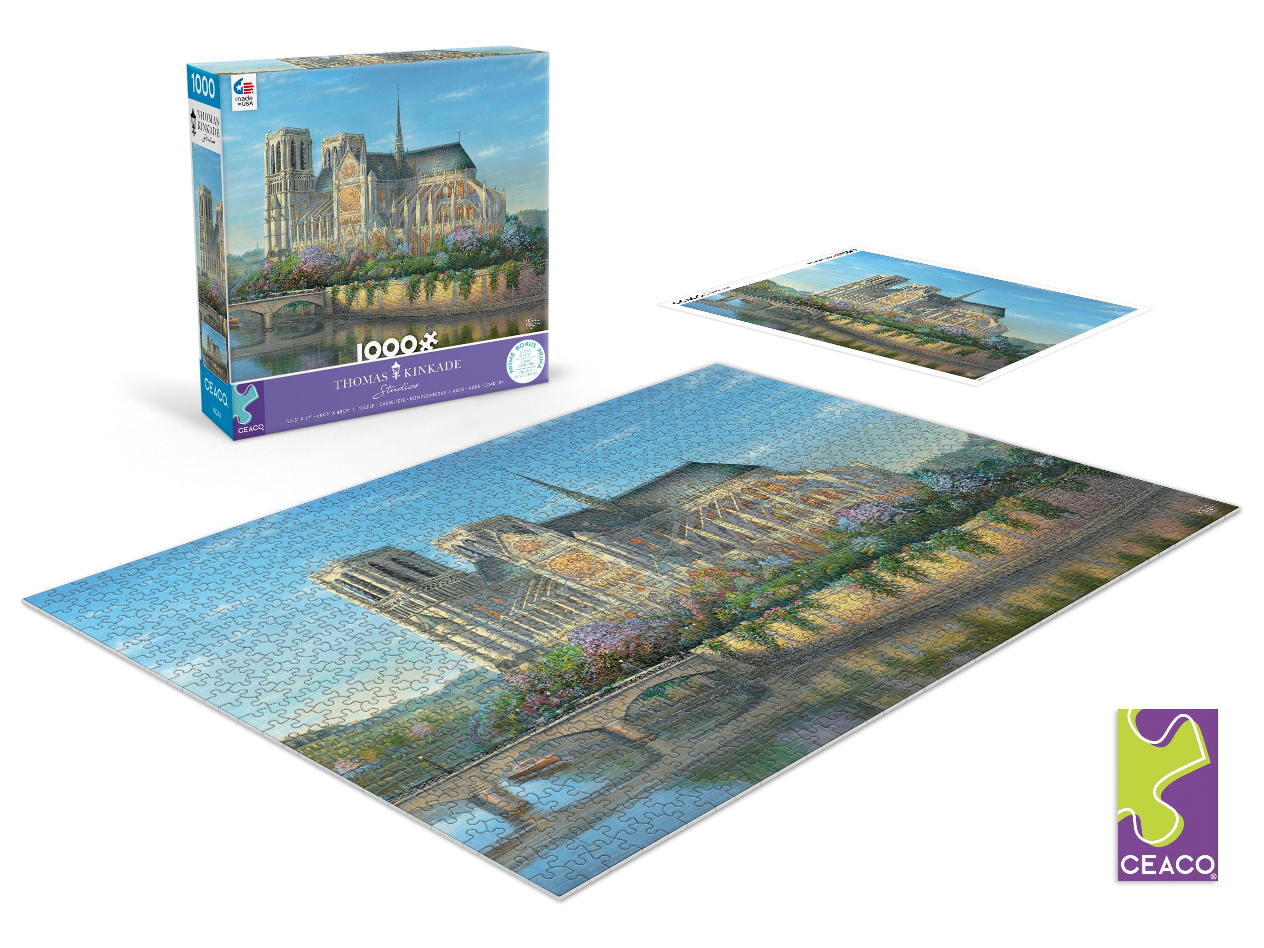 Ceaco Thomas Kinkade Notre Dame 1000 Piece Interlocking Jigsaw Puzzle