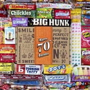 VINTAGE CANDY CO. 70TH BIRTHDAY RETRO CANDY GIFT BOX - 1951 Decade Nostalgic Childhood Candies - Fun Gag Gift Basket for Milestone SEVENTIETH Birthday - PERFECT For Man Or Woman Turning 70 Years Old