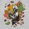 thumbnail image 2 of Women's Star Wars: The Mandalorian Grogu and Din Djarin Fall Leaves Love  Graphic Tee Athletic Heather X Large, 2 of 4