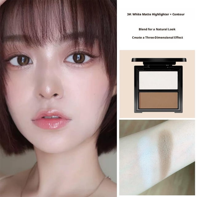 Two-Tone Contour & Highlight Palette for Face, Natural Daily Decoration, Subtle Shadow with Luxurious Shine & Texture, Sorrel Colour Light Beige Kit, Sculpt & Define Features