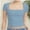 Light blue, variant on Women's short Sleeve Short Sleeve Tops Square Neck T Shirts Fitted Basic Tee