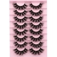 thumbnail image 2 of ORUYROP Mink Lashes Fluffy 6D Curly False Eyelashes Dramatic Faux Mink Lashes that Look Like Extensions Thick Long Volume 8 Pairs Wispy Lashes Pack by, 2 of 7