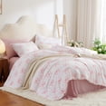 thumbnail image 3 of 3 Pieces Cartoon Bowknot Comforter Set Pink Bow Tie Knot on White Princess Bedding Set Full Comforter Set Girls Teens Gentle Lightweight Bedding Sets, 3 of 6