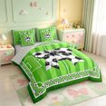 thumbnail image 2 of Manfei Pink Princess Bows 7-Piece Twin Bedding,Cartoon Soccer Print Bowtie Bedding Comforter Set,Light Gray Reversible, 2 of 7