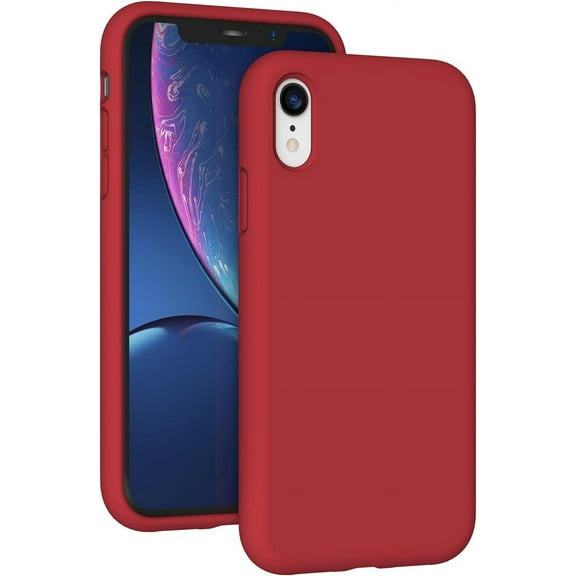 Compatible with iPhone XR Case 6.1 Inch, [Silky and Soft Touch] Premium Liquid Silicone Gel Rubber Full Body Drop Protection Phone Cover with Microfiber Lining, Red