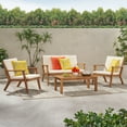 thumbnail image 3 of Noble House Temecula Outdoor  4 Seater Chat Set  Brown Patina and Cream, 3 of 13
