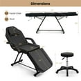 thumbnail image 3 of Gymax 73'' Facial Chair with Hydraulic Stool w/Detachable Armrests & Towel Rack Black, 3 of 10
