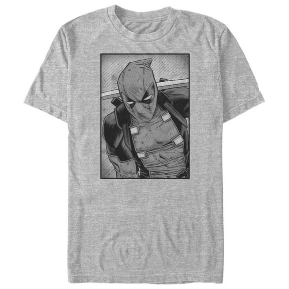 Men's Marvel Deadpool Classic Grey GrayscalePose  Graphic Tee Athletic Heather 3X Large