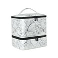 thumbnail image 4 of Vaveren Nail Polish Organizer Bag Nail Supply Organizer Double Layer for Nail Polish white marble, 4 of 8