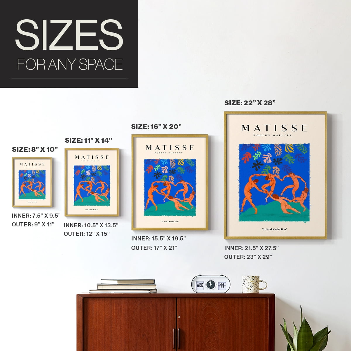 Matisse CX Framed Print in Gold Solid Wood 8 x 10 Framed Print