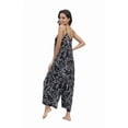 thumbnail image 4 of BALAMY Jumpsuits for Women Floral Wide Leg Spaghetti Strap Sleeveless Casual Loose Ethnic Long Rompers with Pockets, 4 of 6