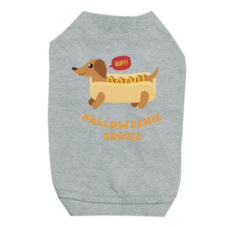 Doggie Tee - Halloweenie Doggie Grey Pet Shirt for Small Dogs