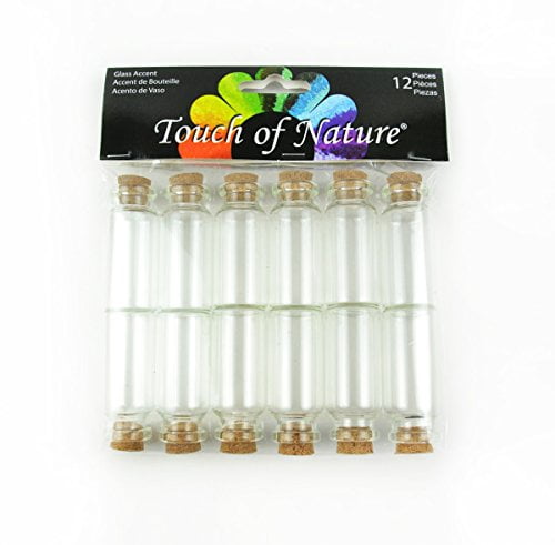 Touch of Nature 12 Piece Mini Glass Vials with Cork 2.25 