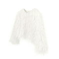 thumbnail image 5 of JGGSPWM Women's Cozy Shaggy Faux Furry Winter Outwear: Warm Long Sleeve Coat Jacket White S, 5 of 6