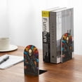 thumbnail image 5 of Naloa Vibrant Skull Soldier Wood Non-Skid Bookend for Shelves,Book Ends for Heavy Books, Book Stand for CDs,1 Pair, 5 of 7