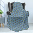 thumbnail image 4 of Sloth Soft Flannel Fleece Throw Blanket, Rhythmic Amazon Forest Tree Toed Lazy Animal Hanging Branches, Cozy Plush for Indoor and Outdoor Use, 50" x 70", Ceil Blue Sepia, by Ambesonne, 4 of 5