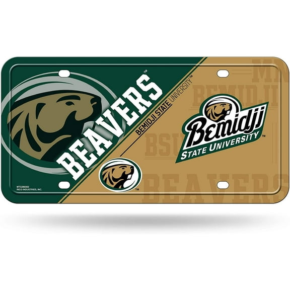 Bemidji State University Beavers Metal Auto Tag License Plate, Split Design, 6x12 Inch