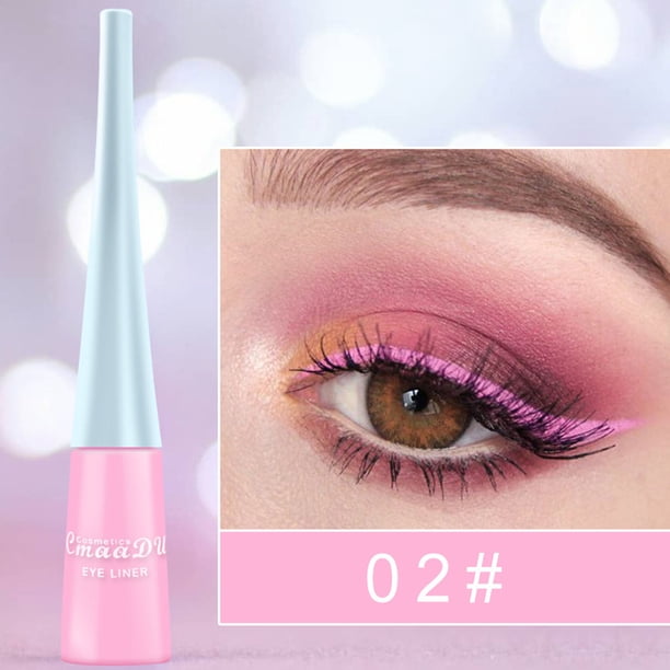 Sombra de ojos ahumada mate brillante, delineador líquido con purpurina, 17 colores disponibles