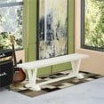 thumbnail image 2 of Pemberly Row V-Style 60" Traditional Wood Dining Bench in White, 2 of 5